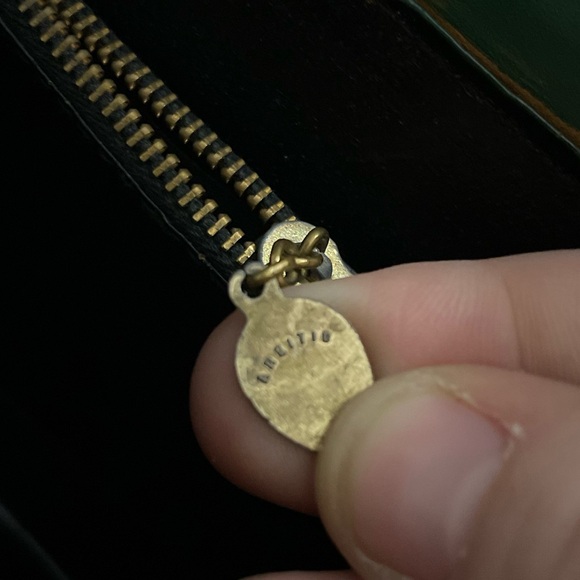 Areitio Vintage Green Leather Handbag Hand Painted 3 Pocket READ Silver Closure - Picture 3 of 11